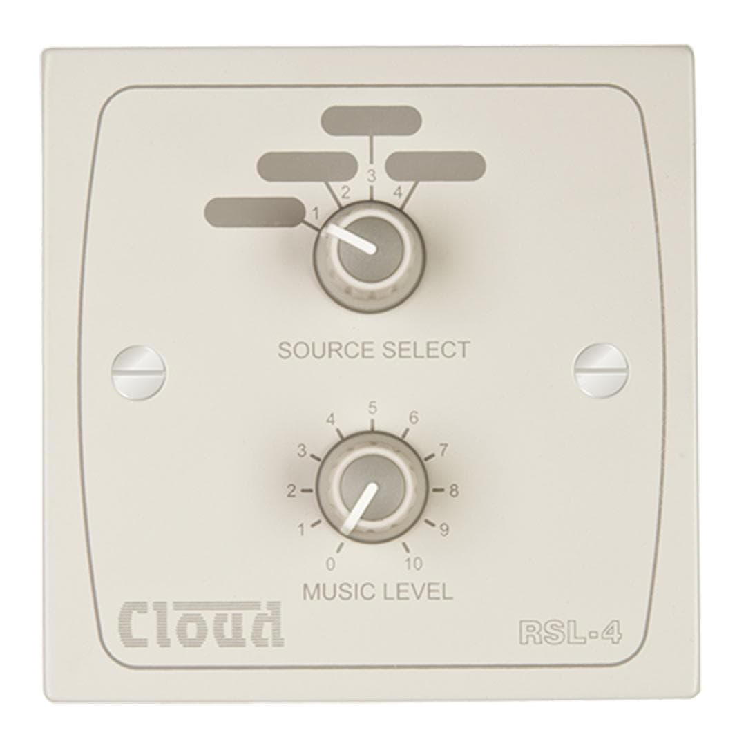 Cloud RSL-4W - Remote Music Source and Level Control Plate