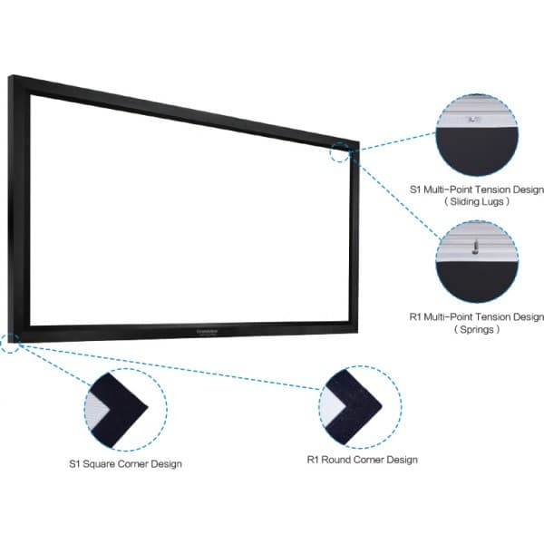 Grandview Entertainment PERM ALR 106 DY7 - 106 inch 16:9 Flat fixed frame screen, ambient light