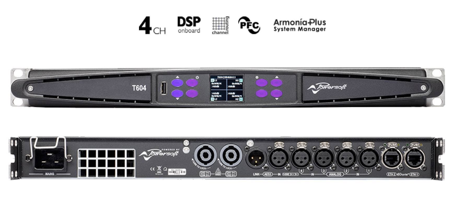 Powersoft - T604 A Professional Power Amplifier with DSP