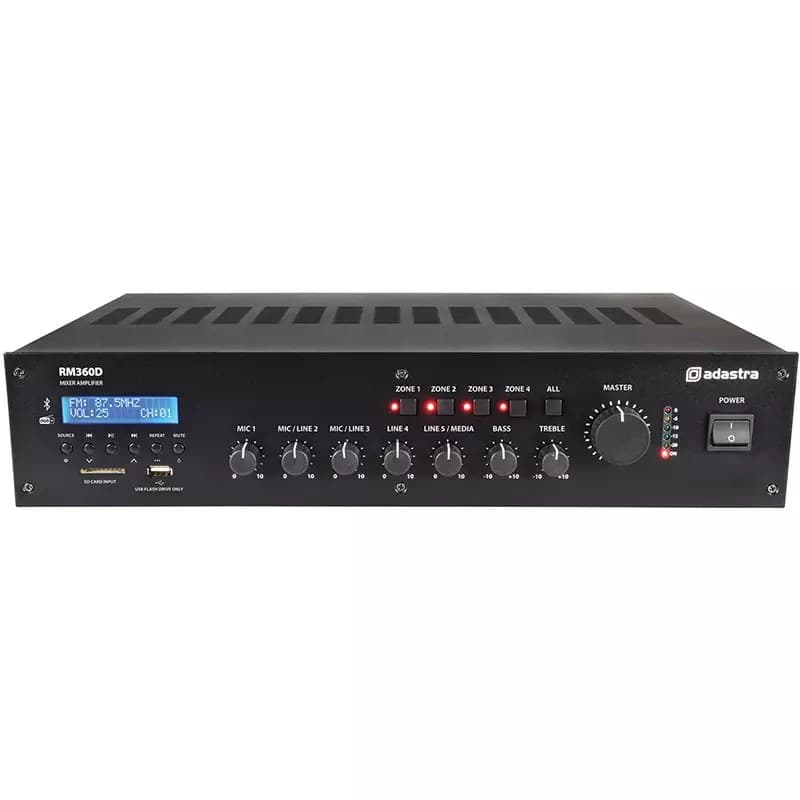 ADASTRA RM360D 100V Mixer Amplifier 360W USB/BT/FM/DAB+