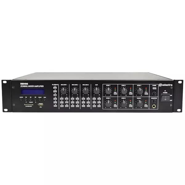 Adastra - RM406 MIXER AMPLIFIER USB/SD/FM/BT 6 ZONE 100V 40W