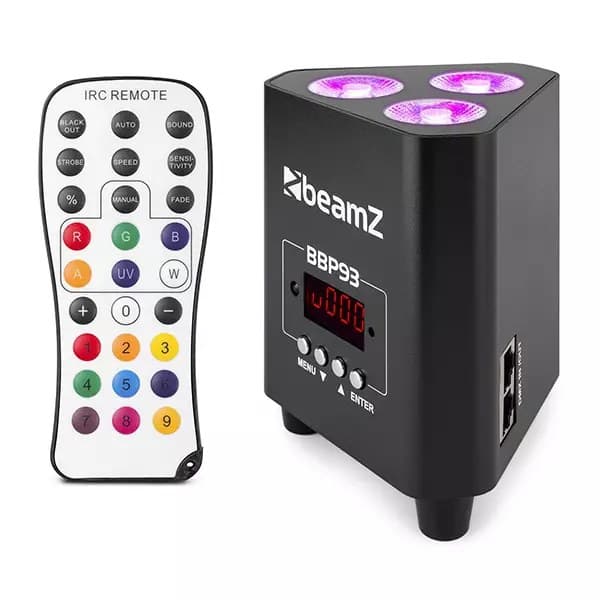 Beamz BBP93 - Battery Uplight Par 3 x 10W