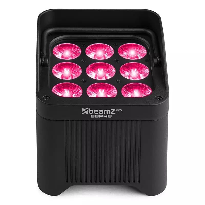 BeamZPro - BBP48 LED BATTERY UPLIGHT PAR IP65 9x 12W RGBAWUV