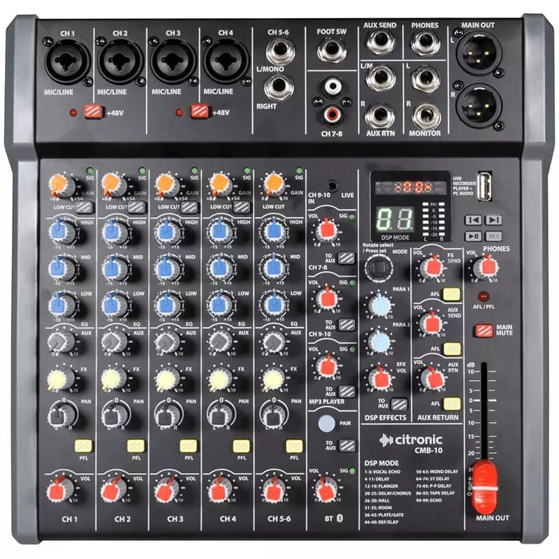 Citronic - CMB-10 MUSIC MIXER 5-CH DSP/BT/USB/PC