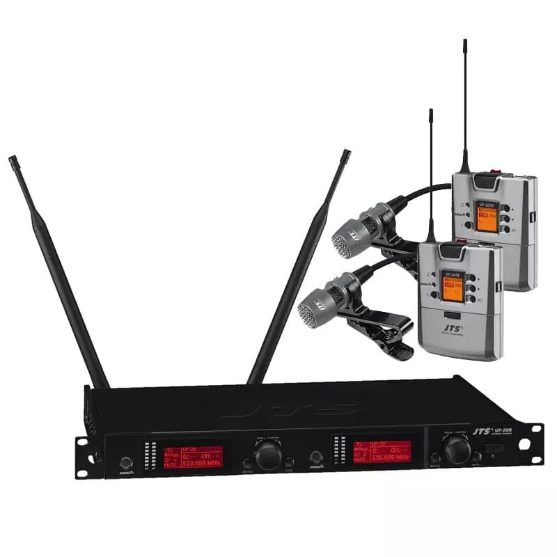 JTS - UF-20R/UF-20TB+CM-501 DUAL LAPEL MICROPHONE TRUE DIVERSITY UHF 624-694MHz