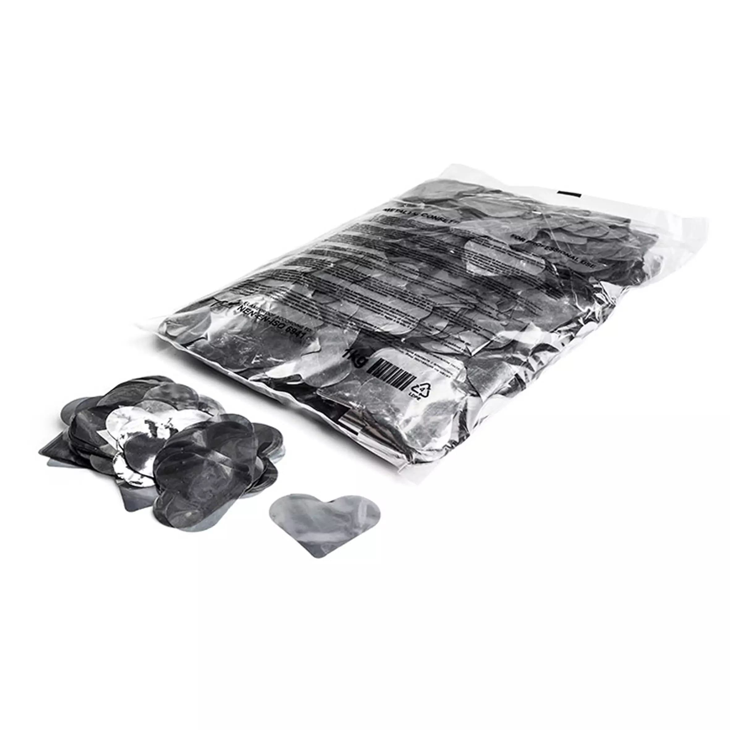 MagicFX - CONFETTI HEARTS SILVER METALLIC