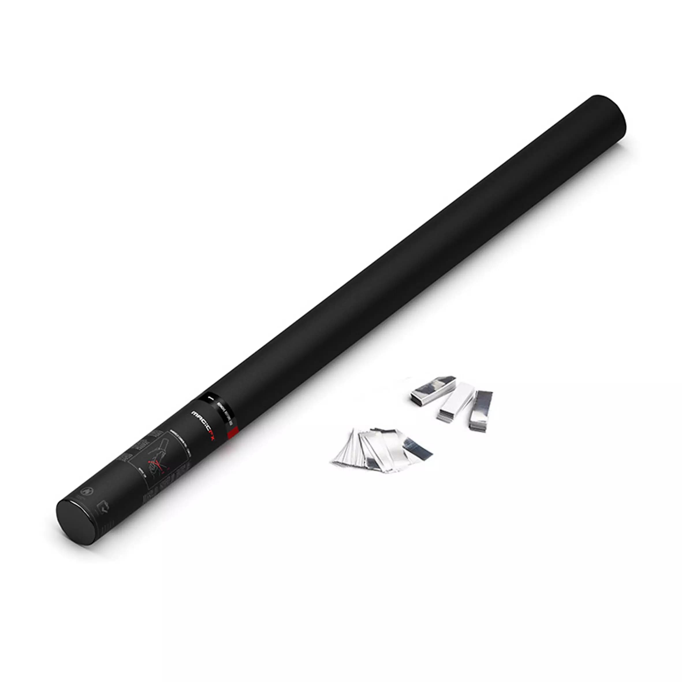 MagicFX - HANDHELD CONFETTI CANNON 80CM WHITE & SILVER