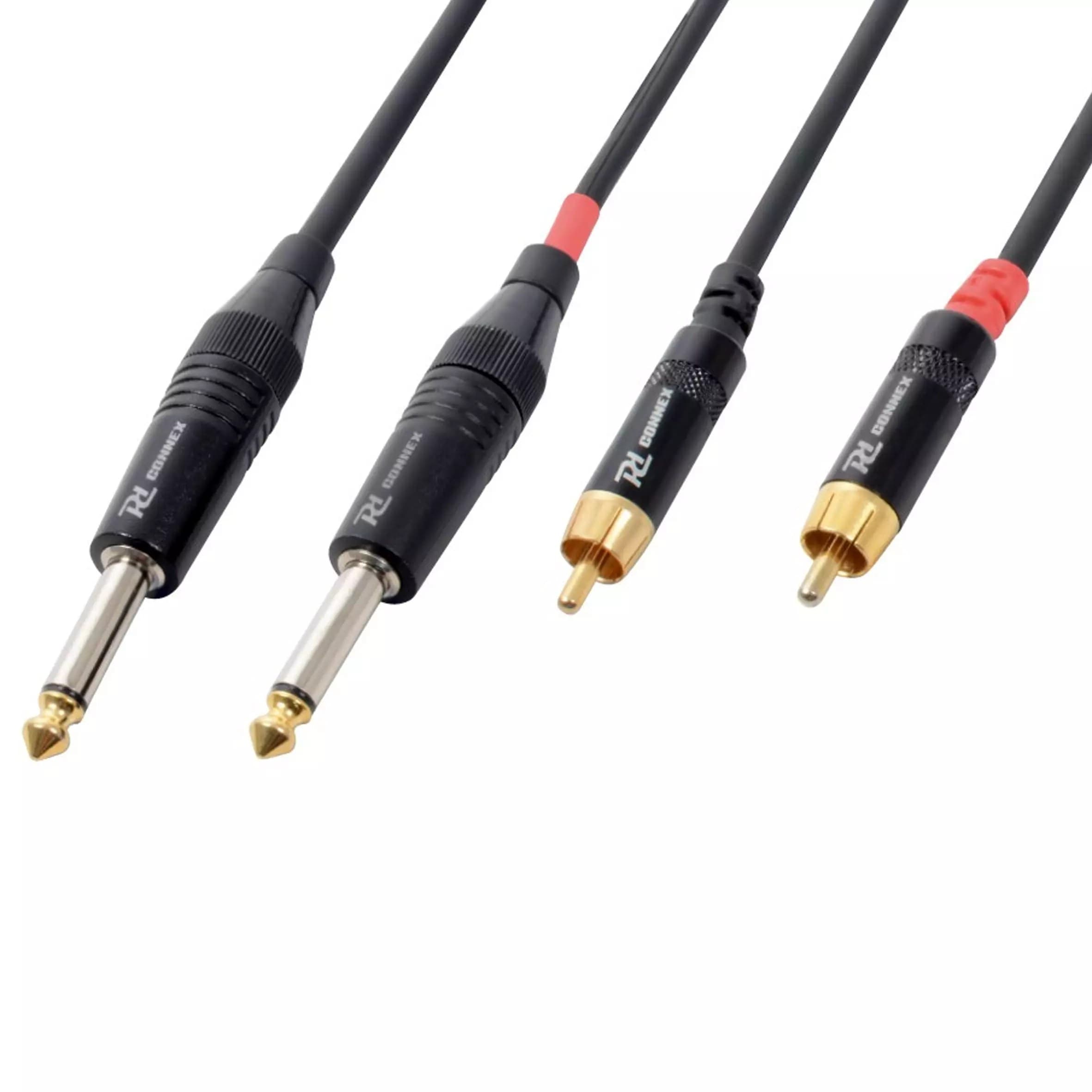 Power Dynamics Connex - PDC CX74-6 SIGNAL LEAD 2X 6.3MM MONO MALE – 2X RCA MALE 6M