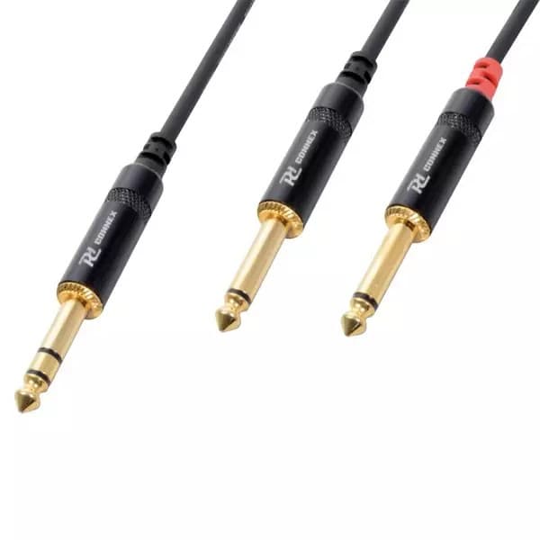 Power Dynamics Connex - PDC CX76-1 SIGNAL LEAD 6.3MM STEREO MALE – 2X 6.3MM MONO MALE 1.5M