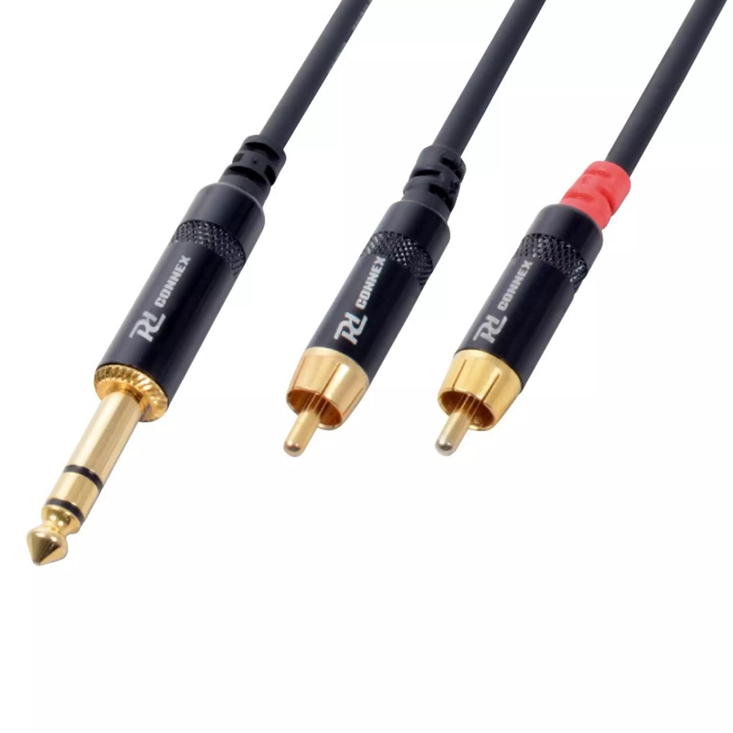 Power Dynamics Connex - PDC CX84-1 SIGNAL LEAD 6.3MM STEREO MALE – 2X RCA MALE 1.5M
