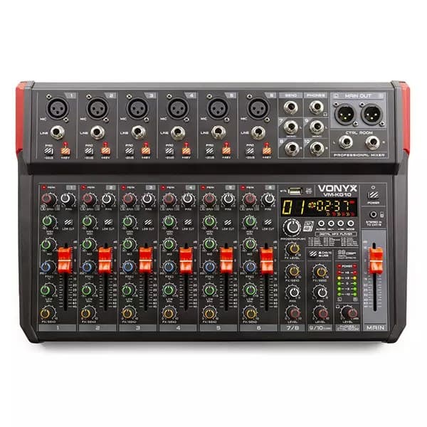 Vonyx - VM-KG10 MUSIC MIXER BT/MP3/USB/DSP/REC 10CH