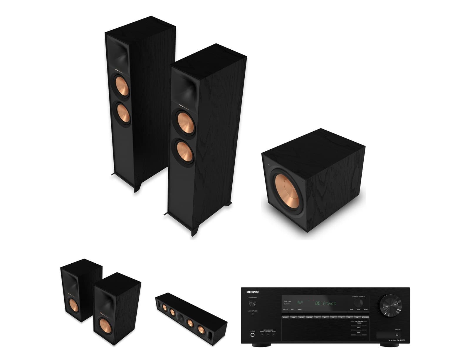 Klipsch Fest Cinema Essentials 5.1 Home Theatre Package with Onkyo TX-SR3100DAB