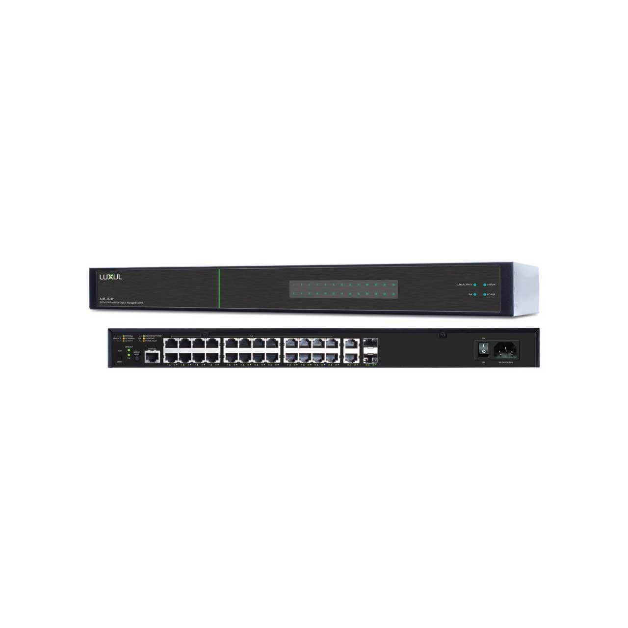 Luxul LUX-AMS-2624P-E - AV Series 26-Port/24 PoE+ Gigabit Managed Switch