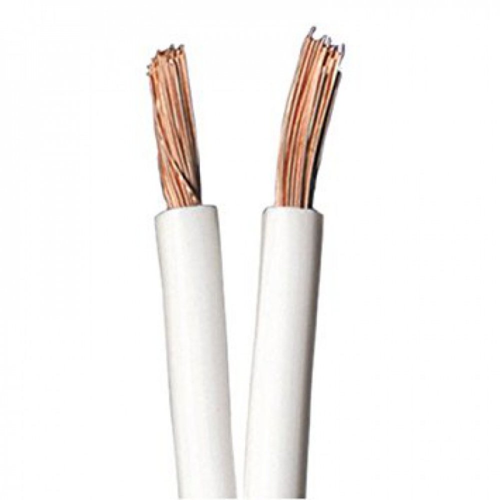 QED 15m 79-Strand OFC Speaker Cable – 14 AWG, Oxygen Free Copper, White, Unterminated