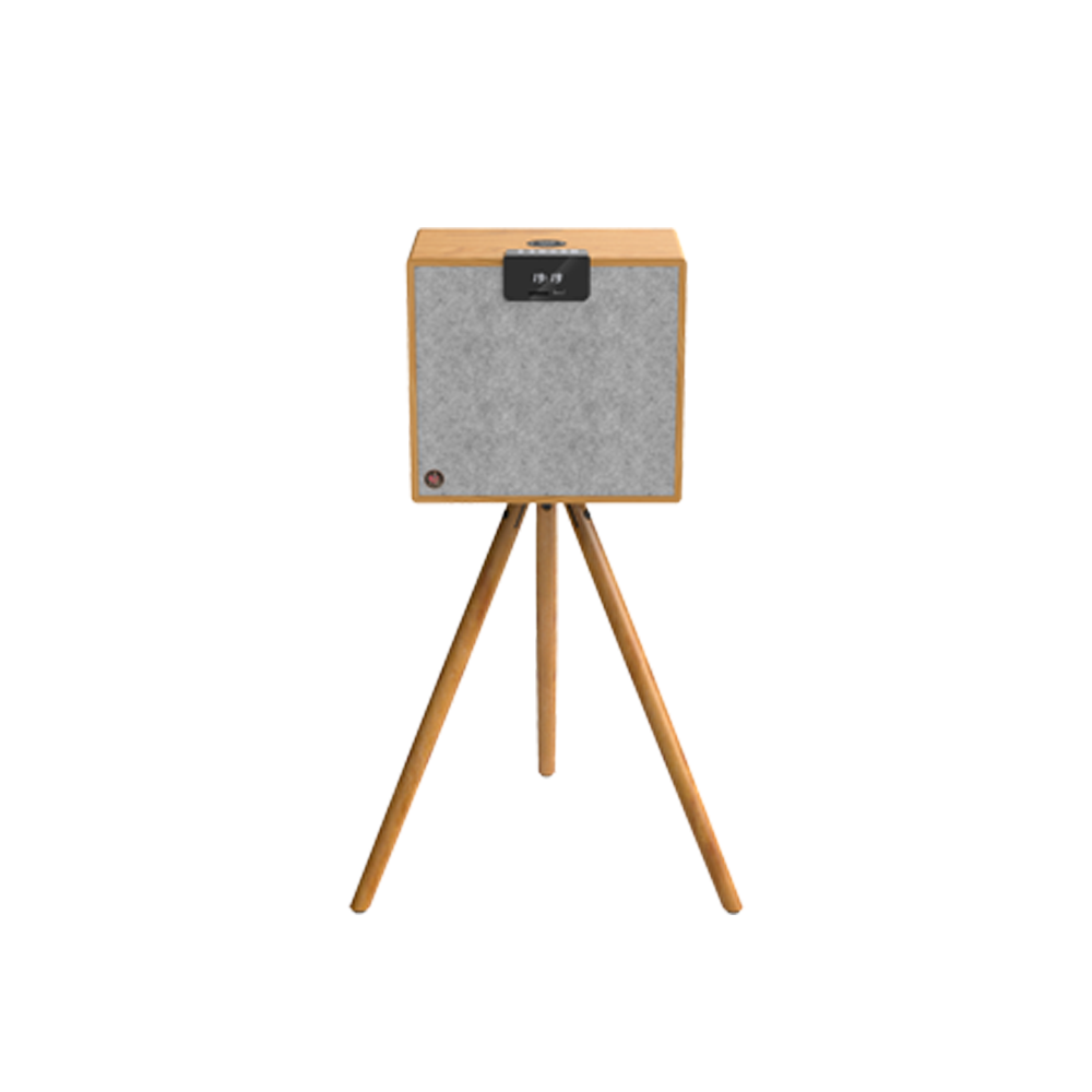AV Love AVL M + AVL S2 - Wireless Speakers with Wooden 3 Leg Stand