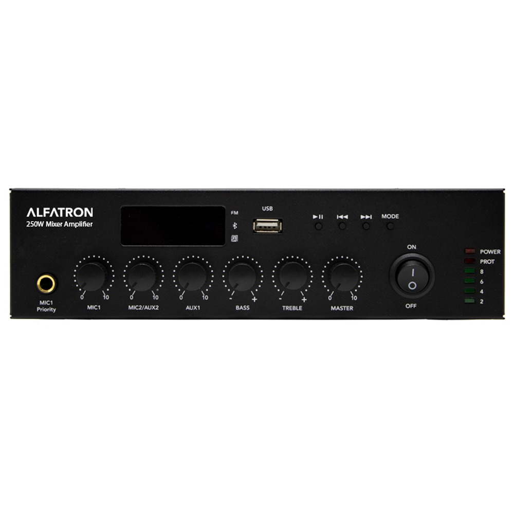 Alfatron ALF-250W-UB - Compact Mixer Amplifier with Media Player & Bluetooth 250 W