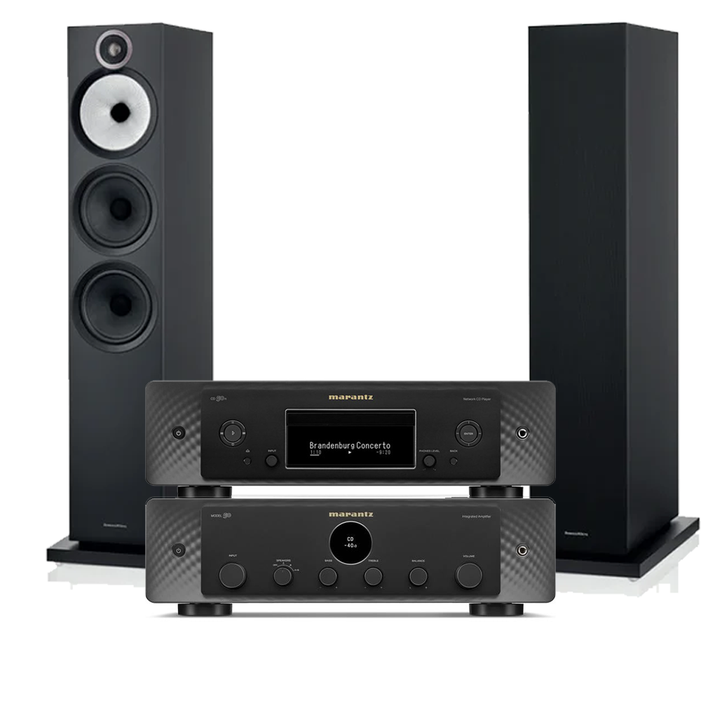 Marantz Model 50 Amplifier packaged with Bowers & Wilkins 603 S3 speakers and Marantz CD50N CD Player