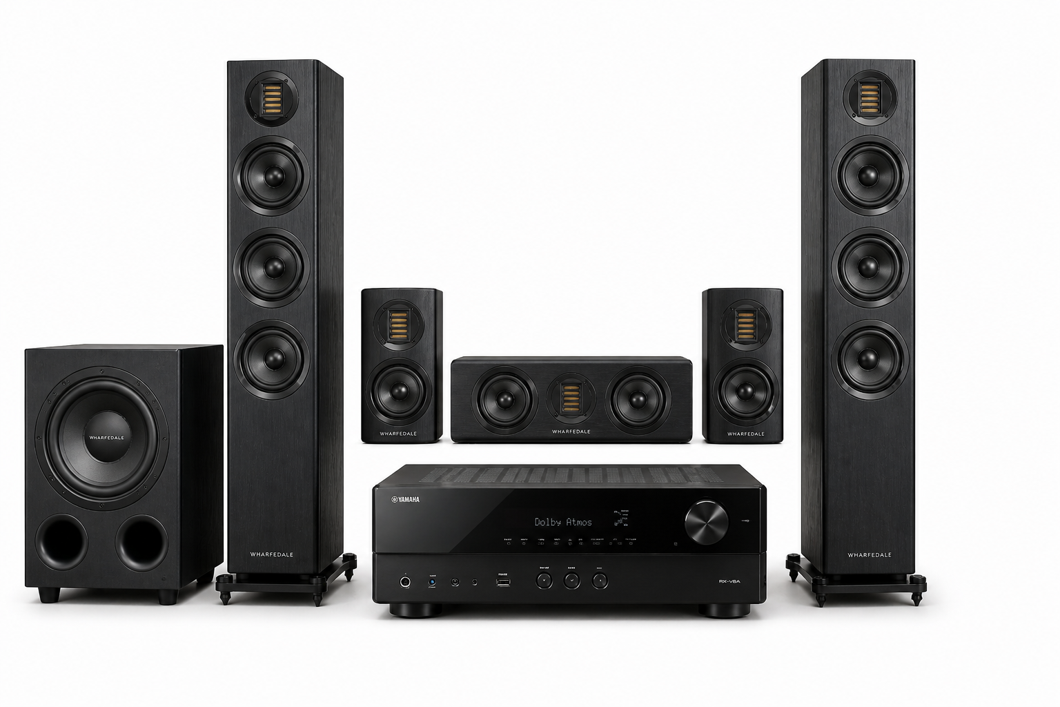 Yamaha + Wharfedale Evo 5.1 Home Theatre Package — RX-V6A with Evo4.3, Evo4.C, Evo4.1 & SW-12