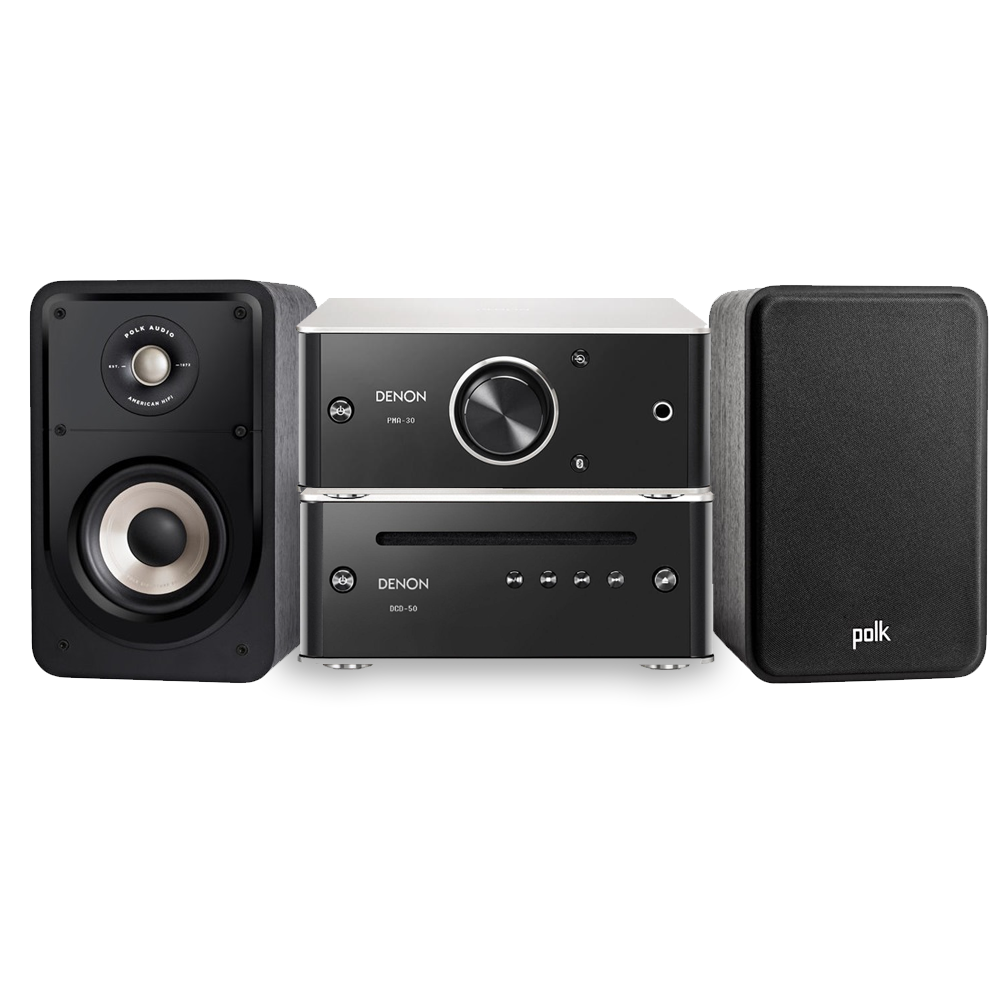 Denon Mini System - Mini System with Polk S15E Bookshelf Speakers