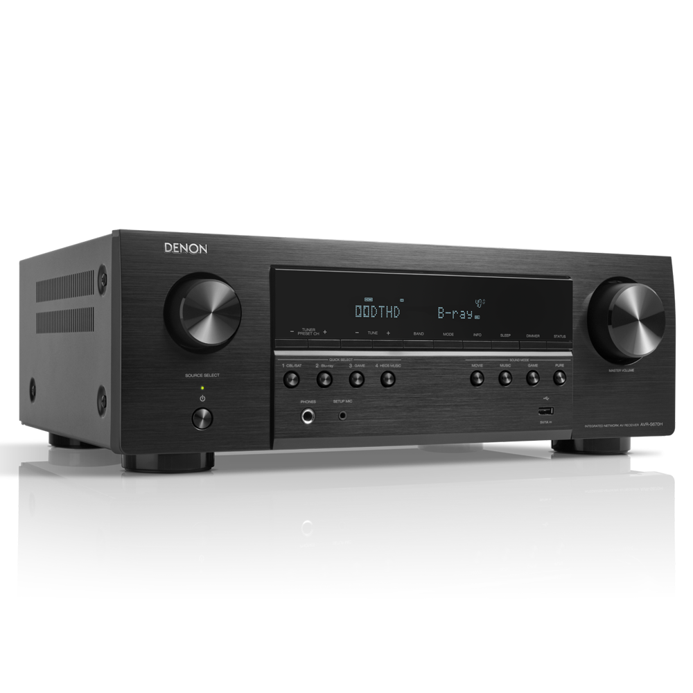 Denon AVR-S670H - 5.2 Ch. 75W 8K AV Receiver with HEOS® Built-in