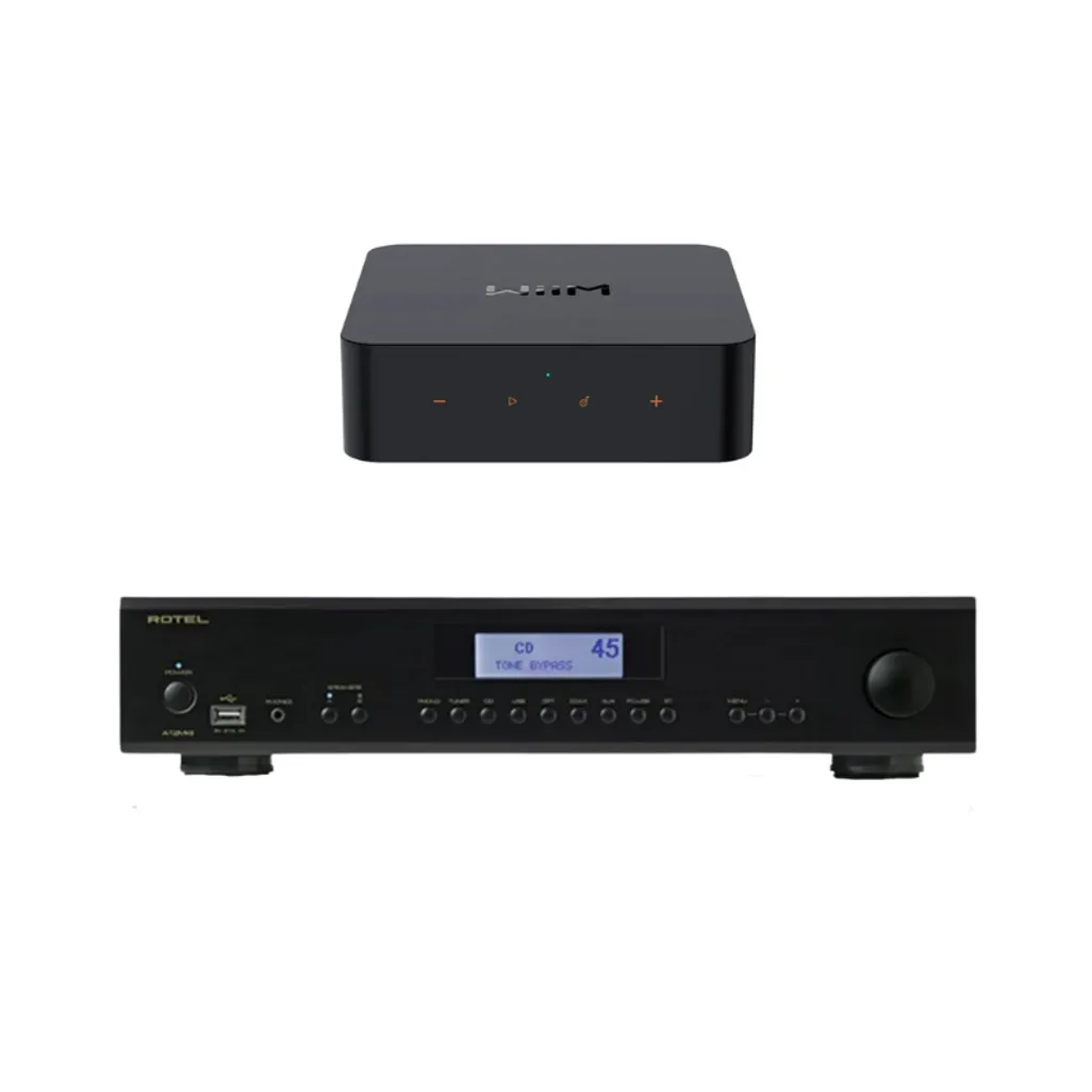 Rotel A12 MKII and WiiM Pro Combo (Black) - Streaming Stereo Package