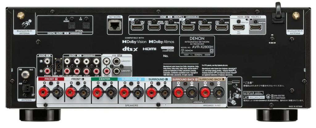 Denon AVR-X2800H - 7.2 Channel 8K Network Home Theatre Receiver — view 4