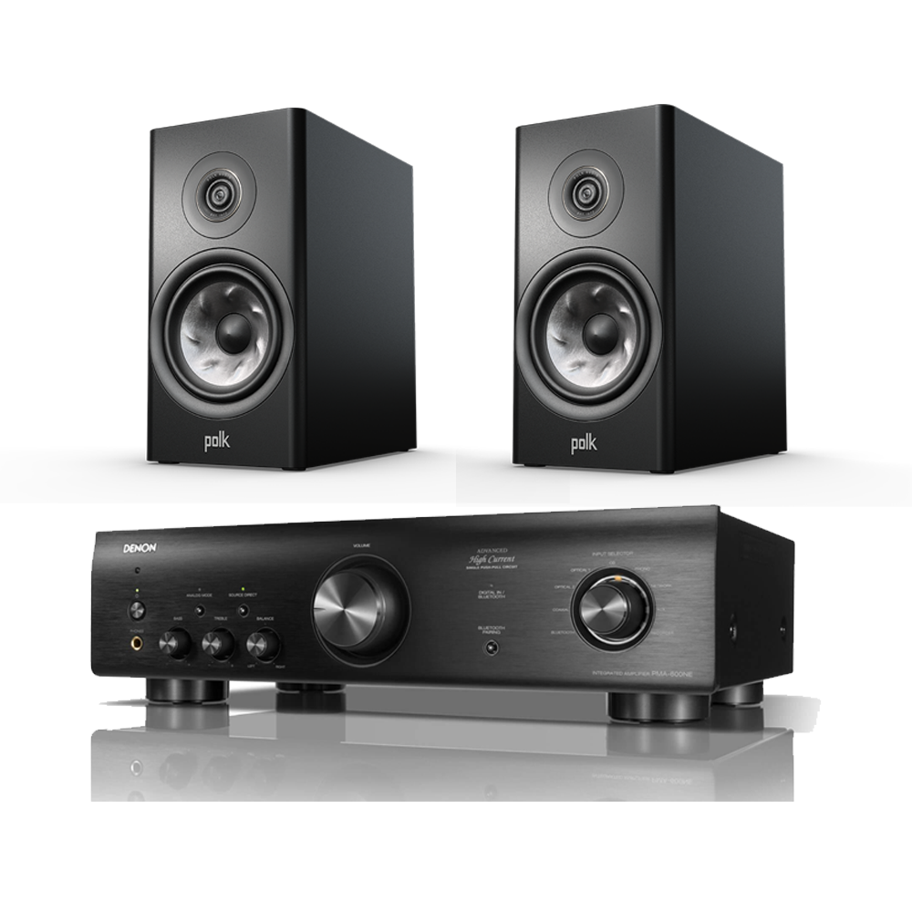 Denon PMA-600NE Polk R100 Bookshelf Speakers - Stereo Package including amplifier and speakers