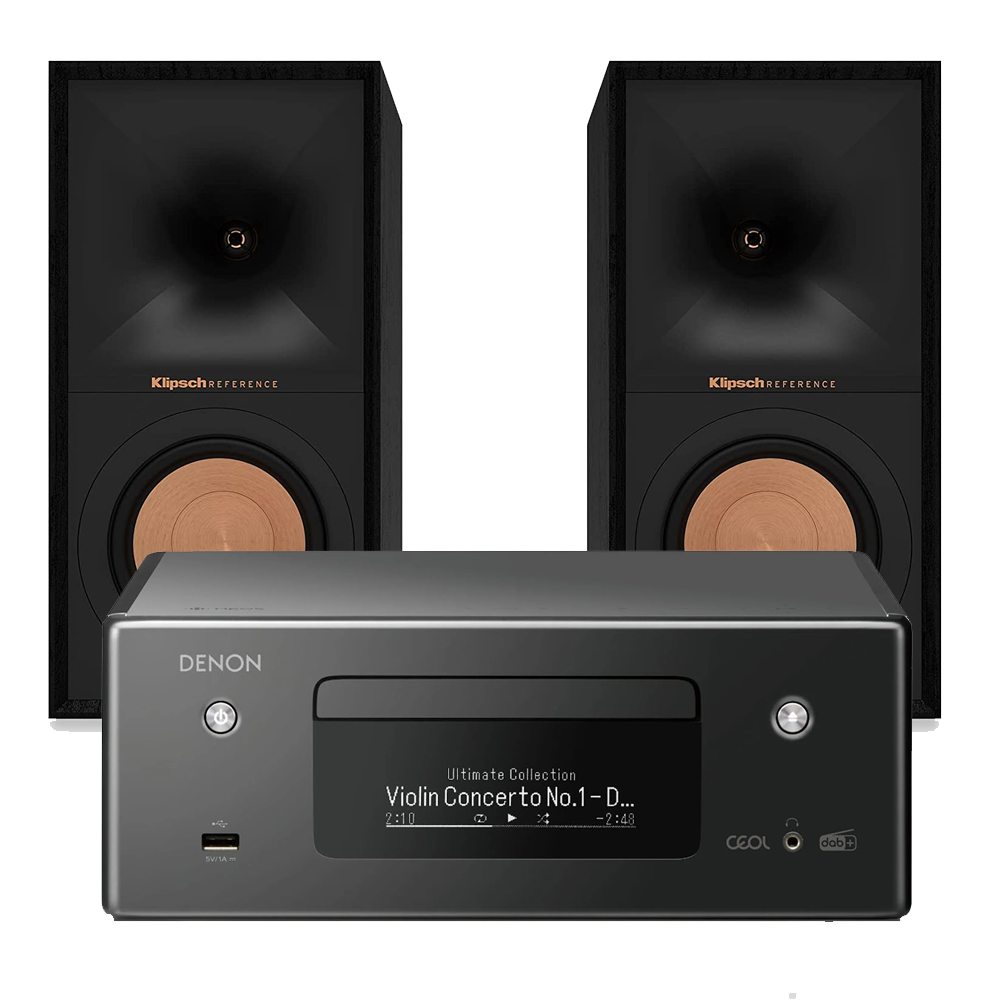 Denon RCD N10 CD Receiver incl Klipsch R50M Bookshelf