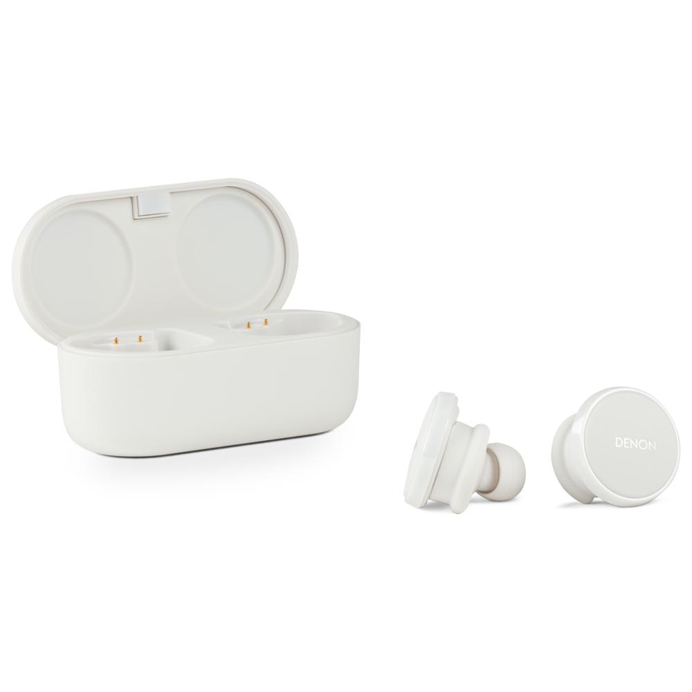Denon Perl Pro - Premium True Wireless earbuds with personalized sound and lossless audio (White)
