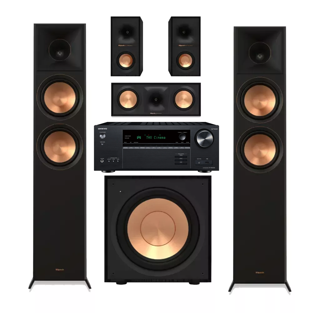 Klipsch R-800F Home Theatre System including Onkyo TX-NR6100