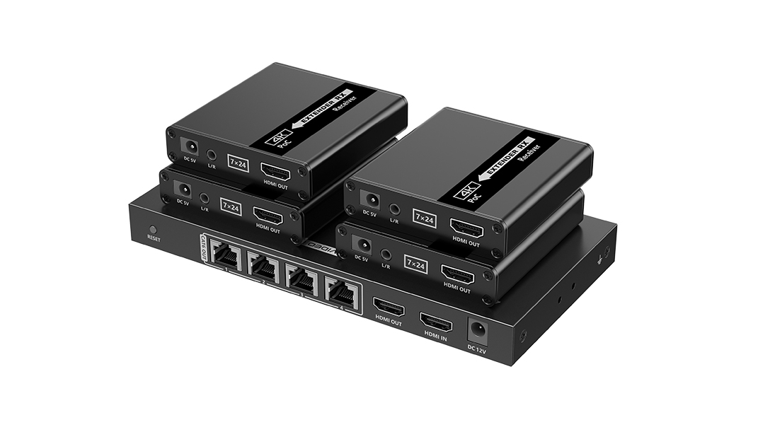 Lenkeng 1x4 HDMI™ Splitter With Extenders POC 4K 30Hz