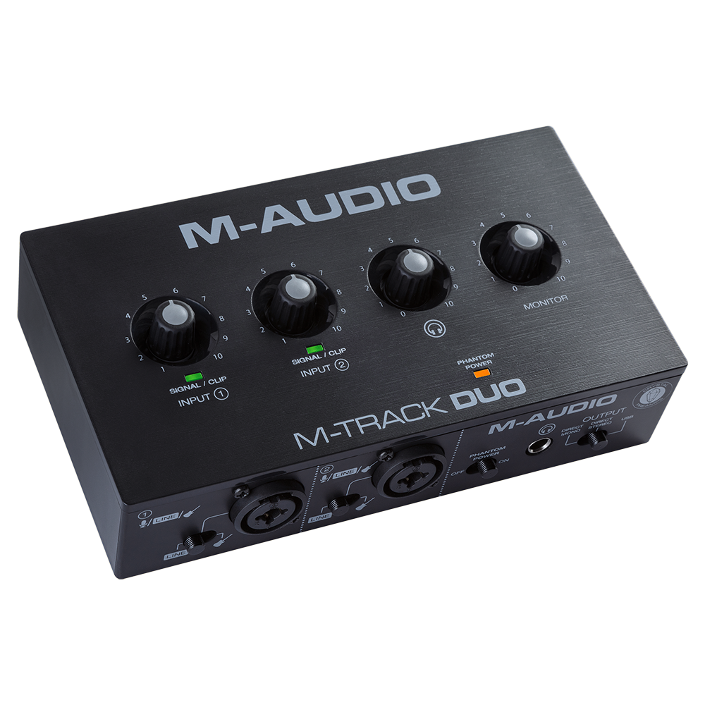 M-Audio M-Track Duo - 48-KHz, 2-channel USB Audio Interface with 2 Combo Inputs with Crystal Preamps, and Phantom Power