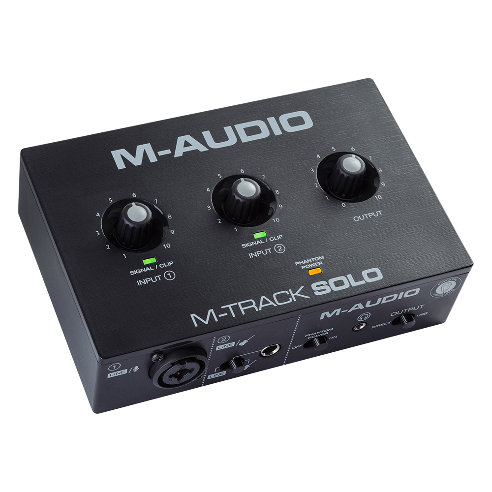 M-Audio M-Track Solo II - 48-KHz, 2-channel USB Audio Interface with 1 Crystal Preamp, Phantom Power and Instrument Input — view 1
