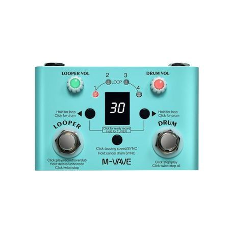 M-VAVE Lost Tempo – Looper Pedal and Drum Machine with built-in Tuner
