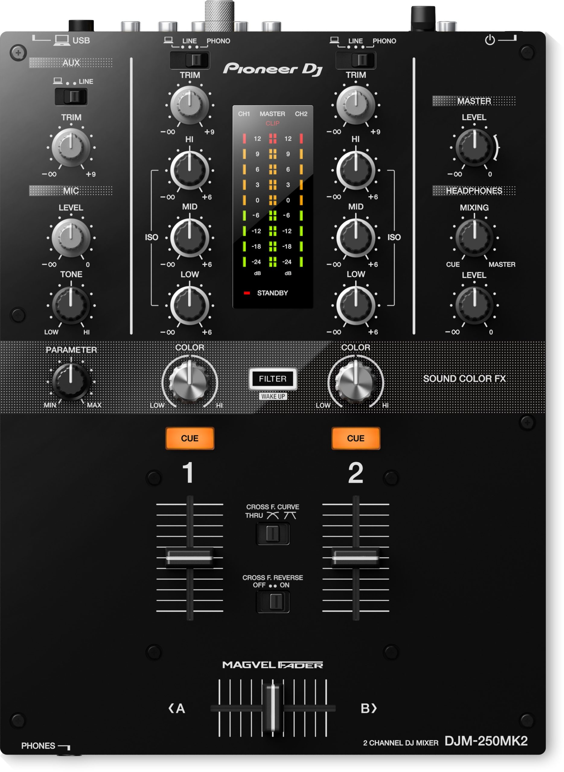 Pioneer DJM-250 MKII - 2 Channel DJ Mixer with Independent Channel Filter