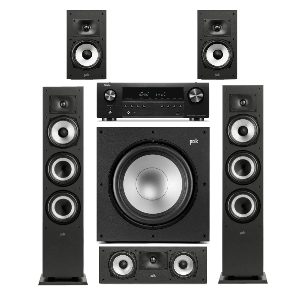 Polk XT60 Home Theatre Package Including Denon AVR-S670H