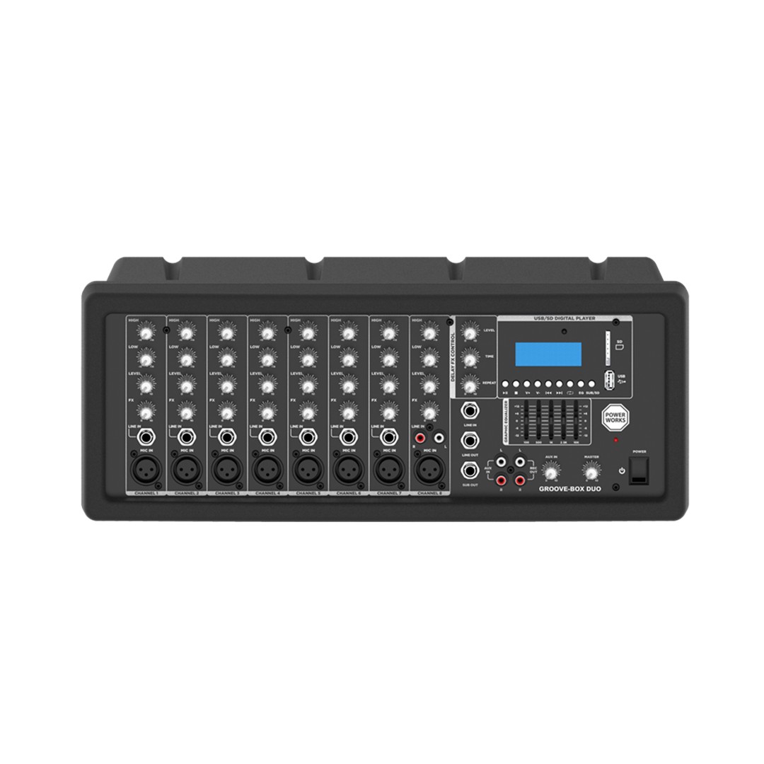 PowerWorks GROOVE-BOX Duo - 2x 12inch Speakers and 8 channel Mixer — view 4