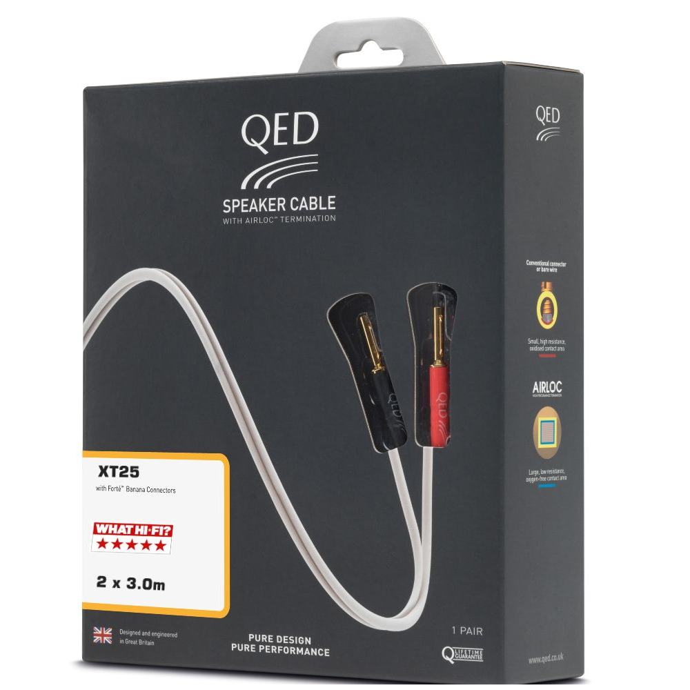 QED XT25 Preterminated - Oxygen Free Pre-Terminated Speaker Cable (Pair) — view 1