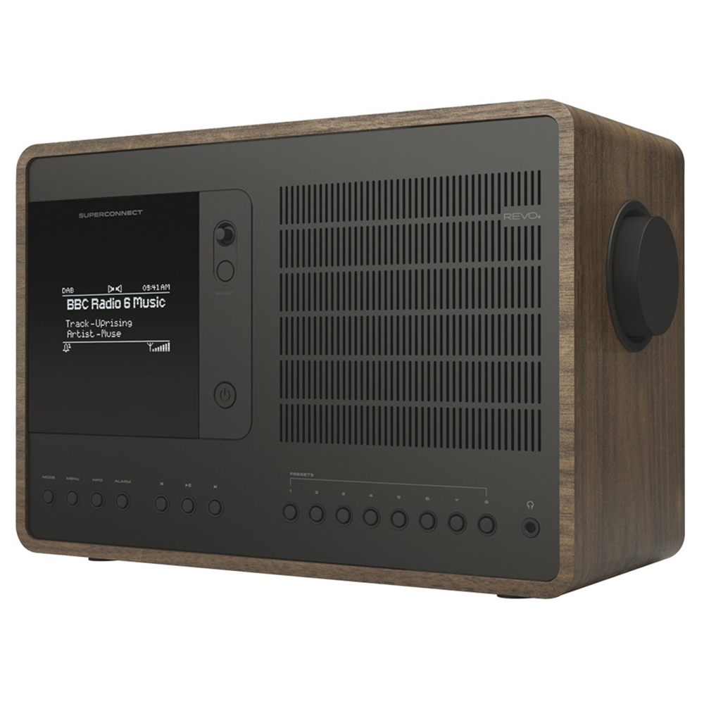 Revo SuperConnect Walnut Black - Bluetooth Internet Radio