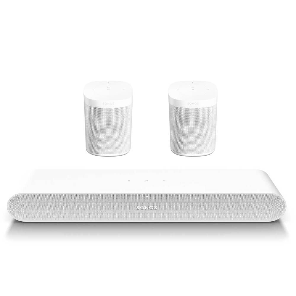 Sonos Ray incl Sonos OneSL Bronze Package - WCR2023 Surround System Set White