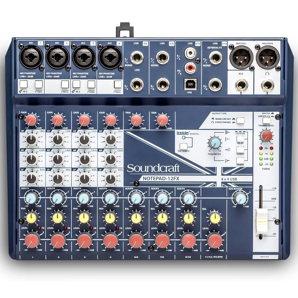 SoundCraft Notepad-12FX - Small-format Analog Mixing Console with USB I/O and Lexicon Effects