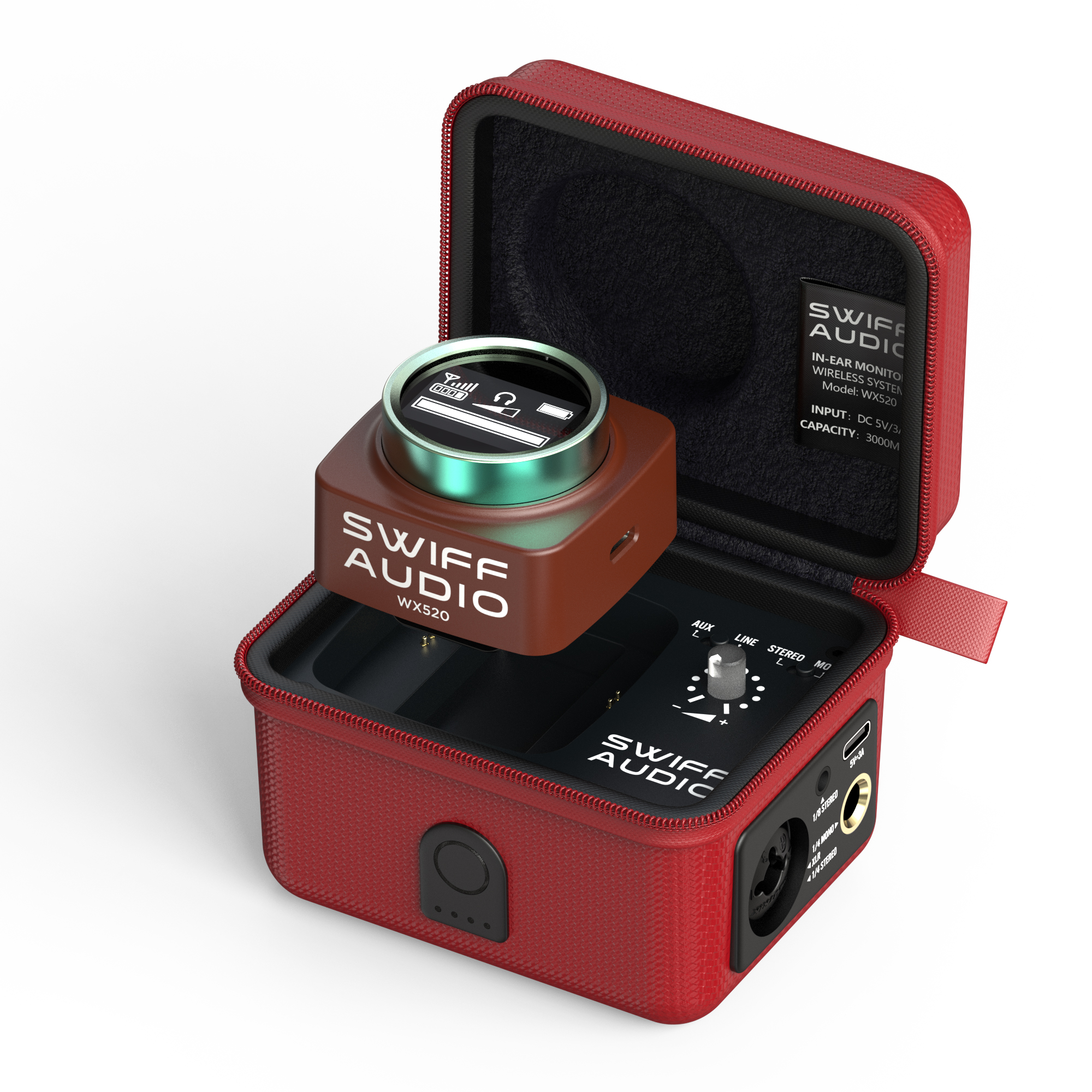 SWIFF Audio - WX-520-RED Wireless In-Ear Monitoring System (Red)