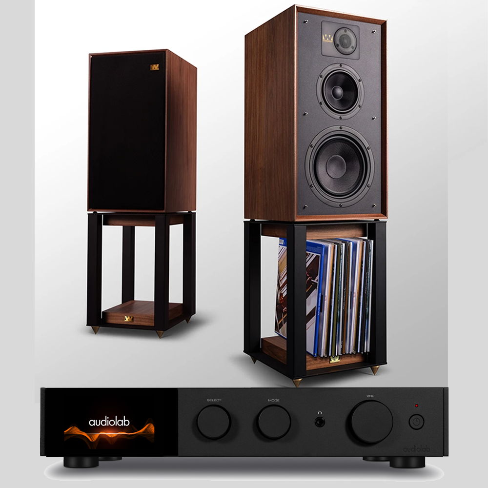 AudioLab 9000A Amplifier with Wharfedale Linton Speakers and Stands Pair