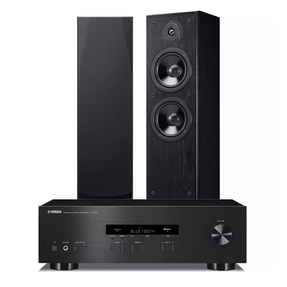 Yamaha R-S202 incl Yamaha NS F51 Floor Standing Speaker Combo