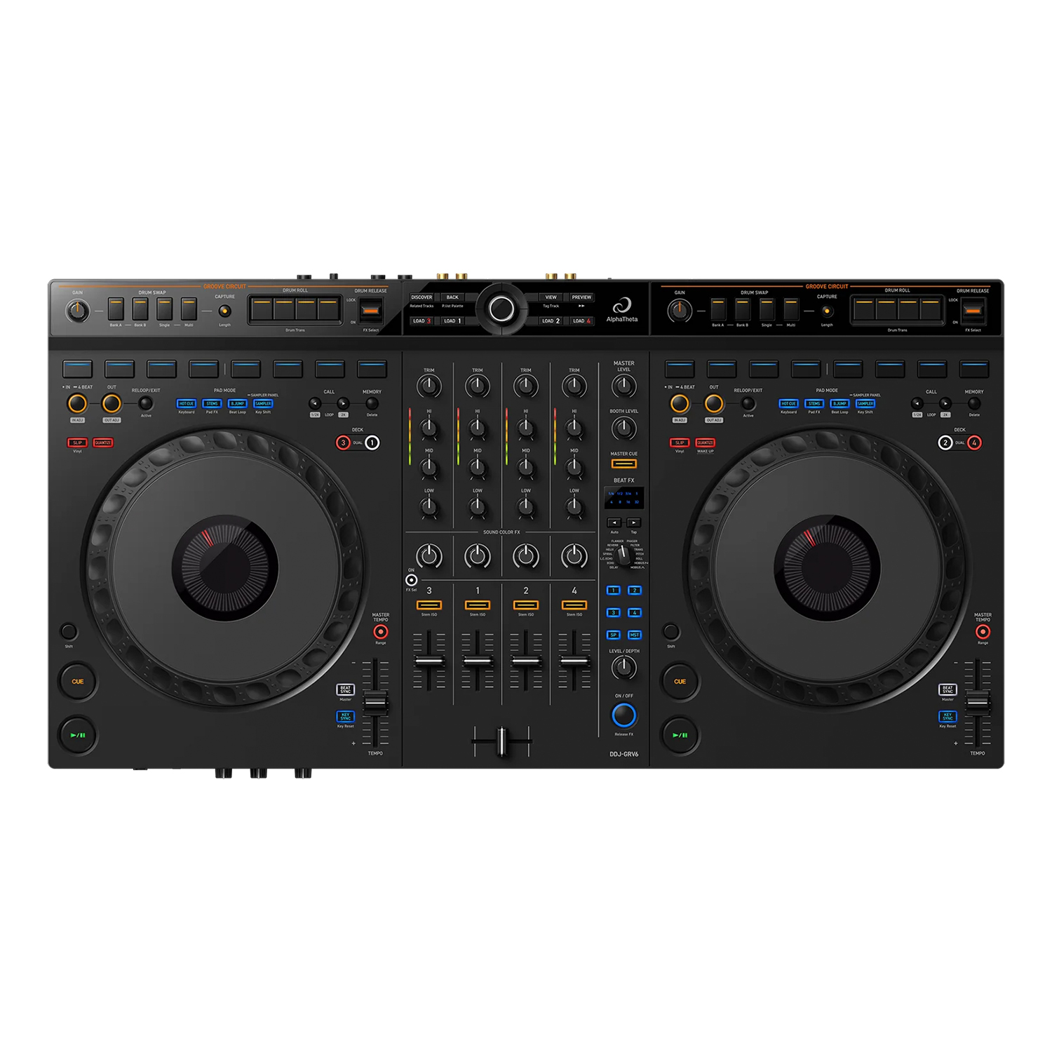 AlphaTheta DDJ-GRV6 - 4-channel DJ Controller for Rekordbox and Serato