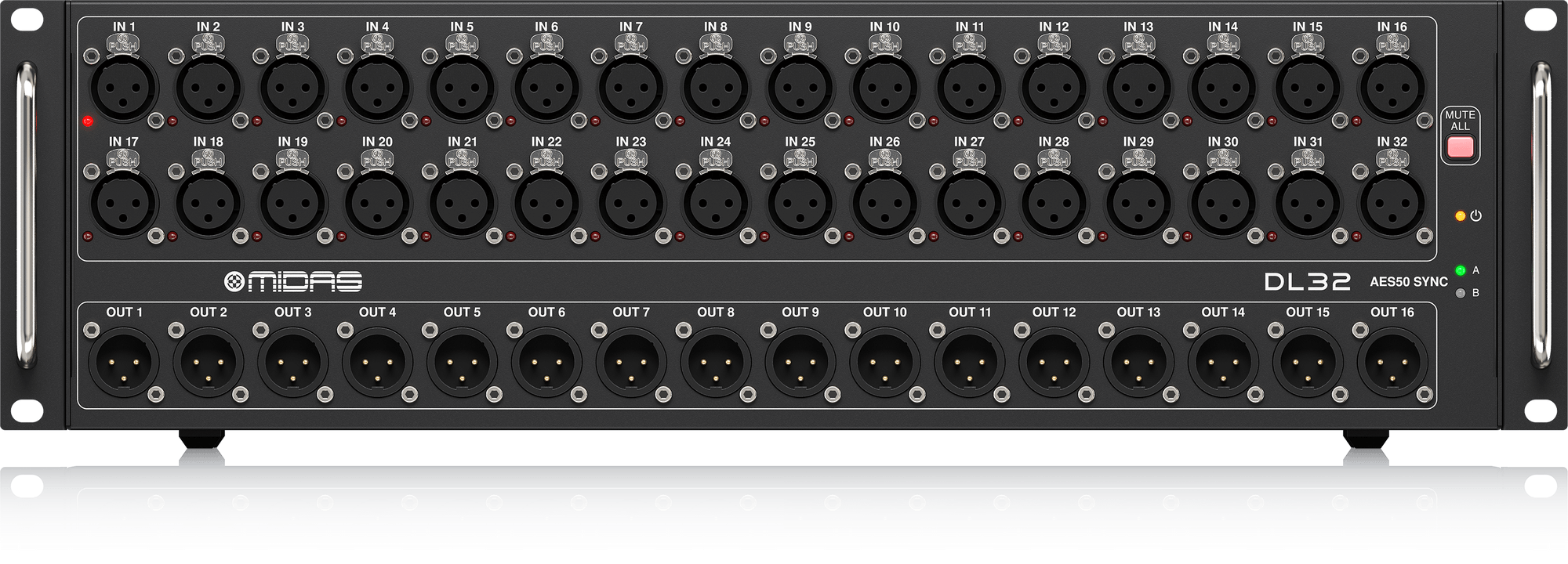 Midas DL32 - 32 Input, 16 Output Stage Box with 32 Midas Microphone Preamplifiers