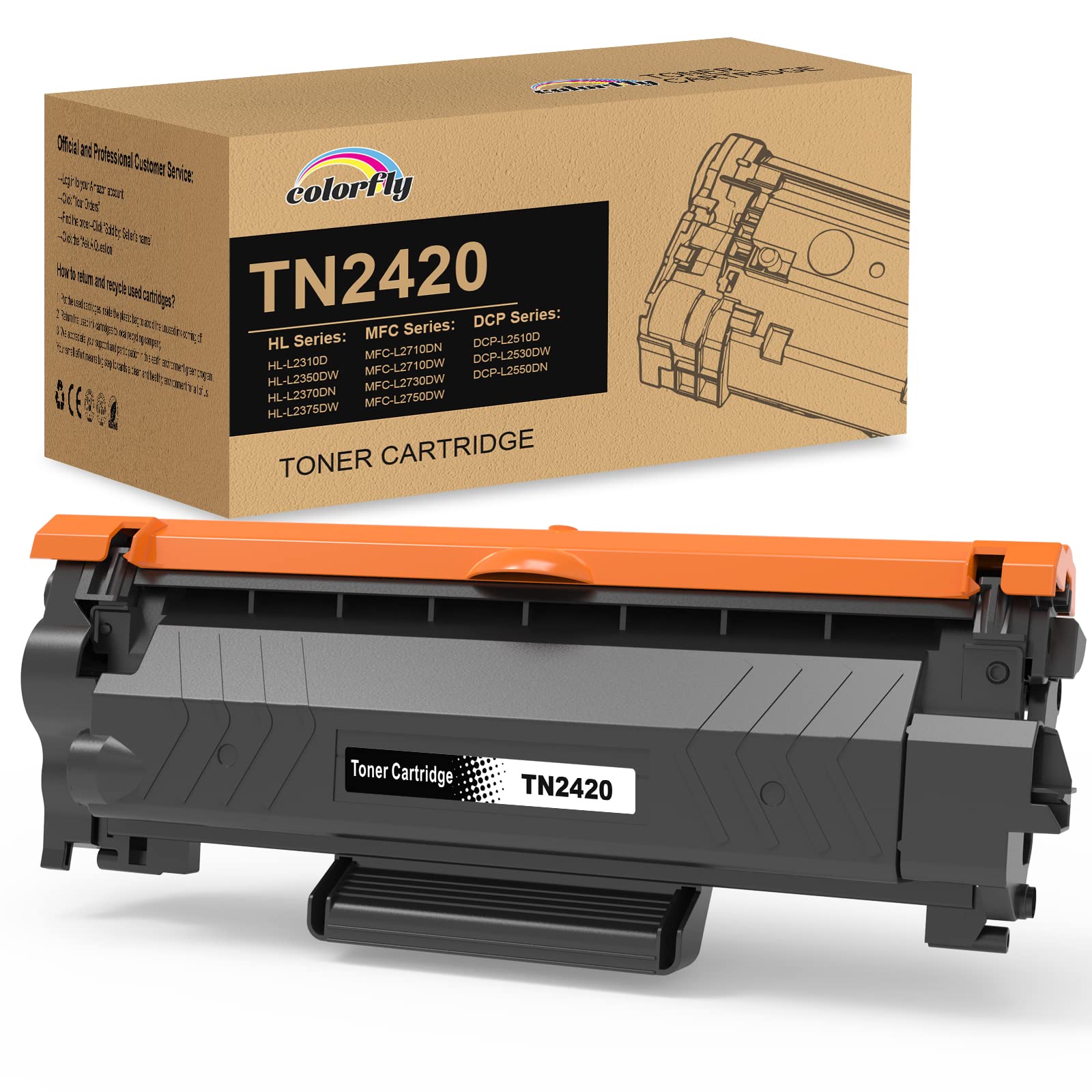 Brother - TN3437 High Yield Black Laser Toner Cartridge — view 1