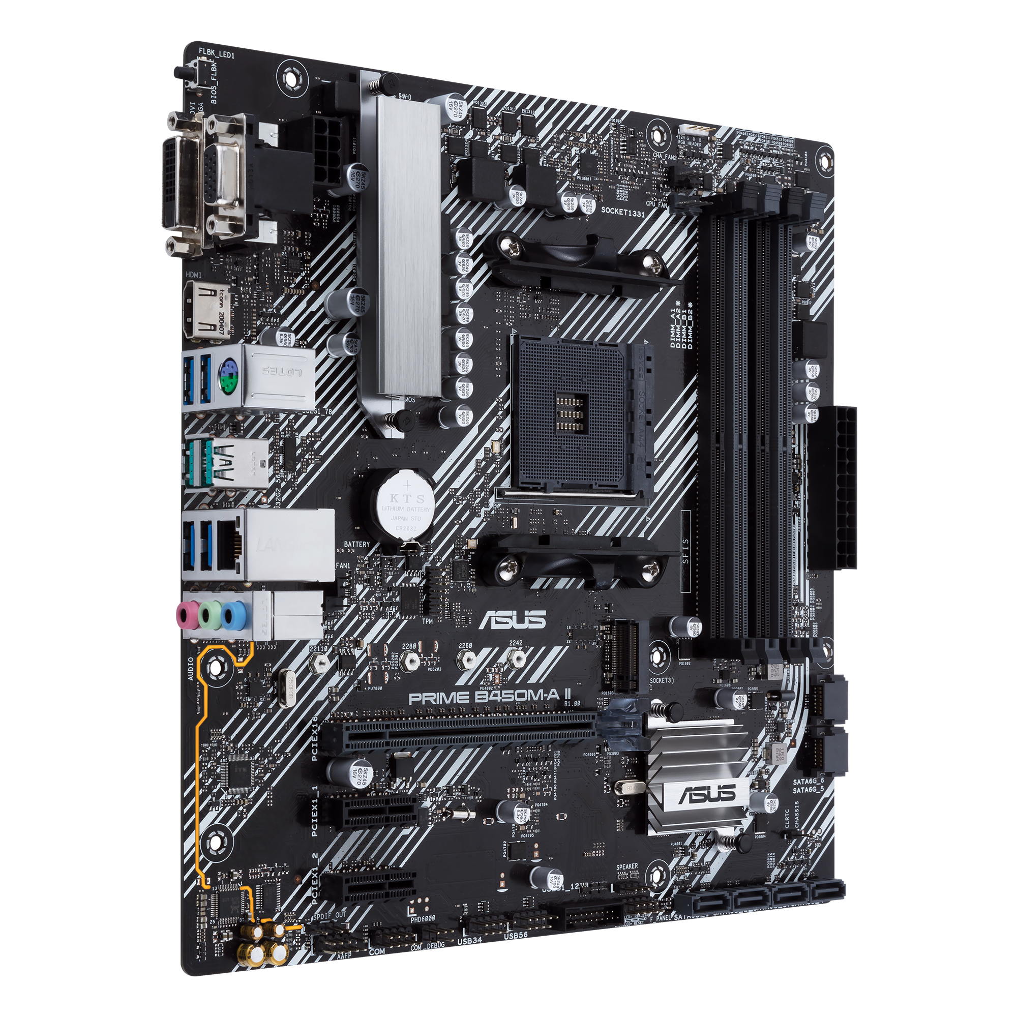 Asus - Prime B450M-K II AMD AM4 Micro-ATX Motherboard — view 1