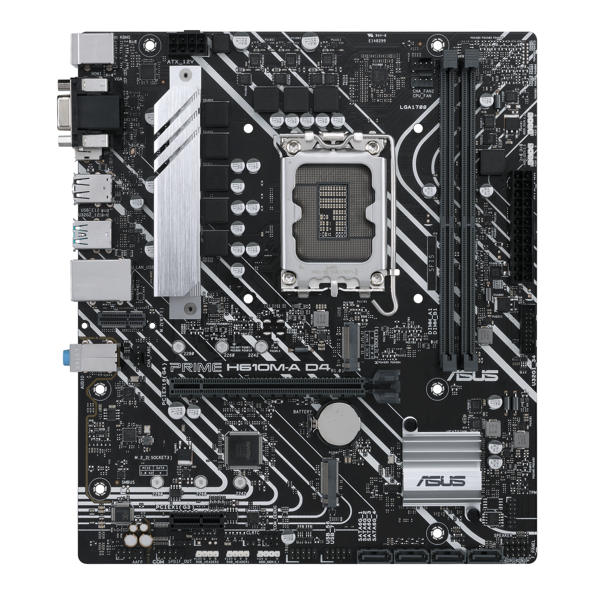 Asus - Prime H610M-R D4 Intel LGA 1700 Micro-ATX Motherboard — view 1