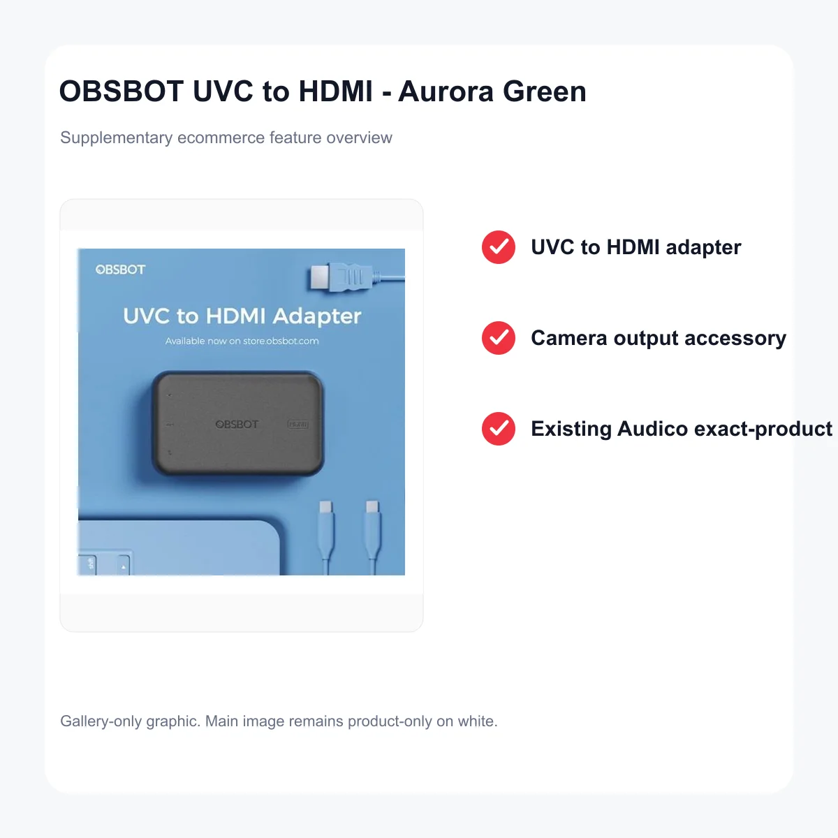 Obsbot - UVC to HDMI - Aurora Green — view 2